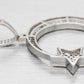 Cluster Diamond Moon & Star Pendant 14k White Gold 20" Necklace - 0.35ctw