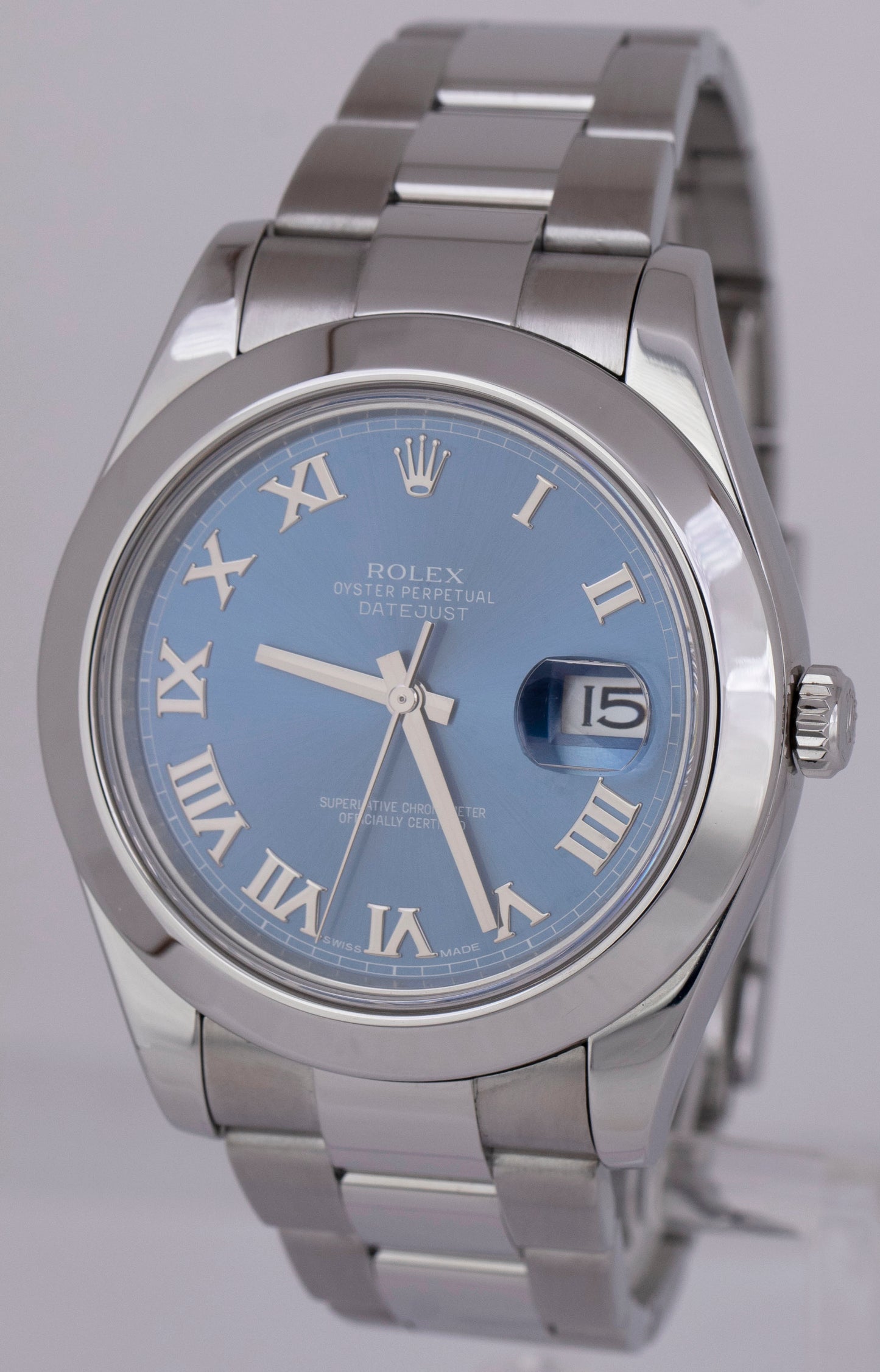 MINT Rolex DateJust II 41mm AZZURRO BLUE ROMAN Stainless Steel Oyster 116300