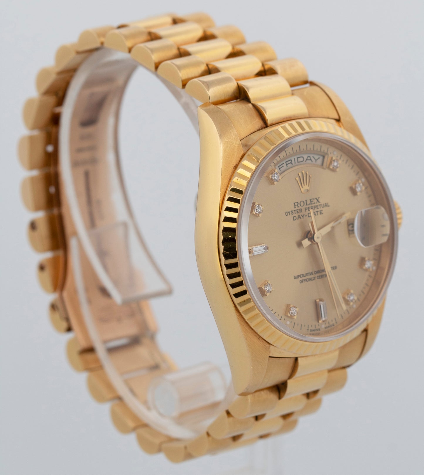 1994 PAPERS Rolex Day-Date President CHAMPAGNE 18K Yellow Gold 36mm 18238 Watch