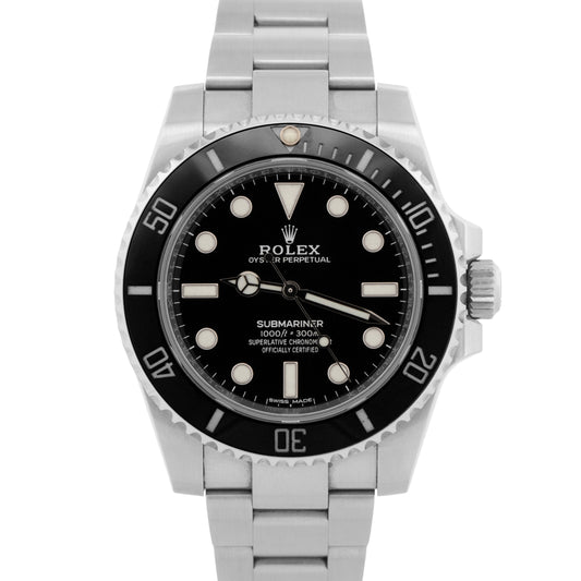 2019 PAPERS Rolex Submariner No-Date 40mm BLACK Ceramic Stainless 114060 LN BOX