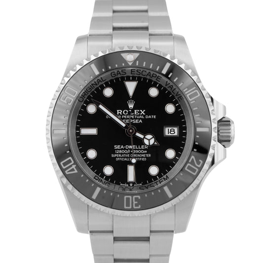 2023 NEW PAPERS Rolex Sea-Dweller Deepsea Black Steel Watch 44mm 136660 BOX
