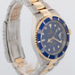 2005 PAPERS Rolex Submariner Date BLUE NO-HOLES Two-Tone Gold 40mm 16613 LB BOX