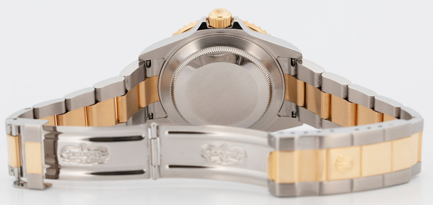 2005 PAPERS Rolex Submariner Date BLUE NO-HOLES Two-Tone Gold 40mm 16613 LB BOX