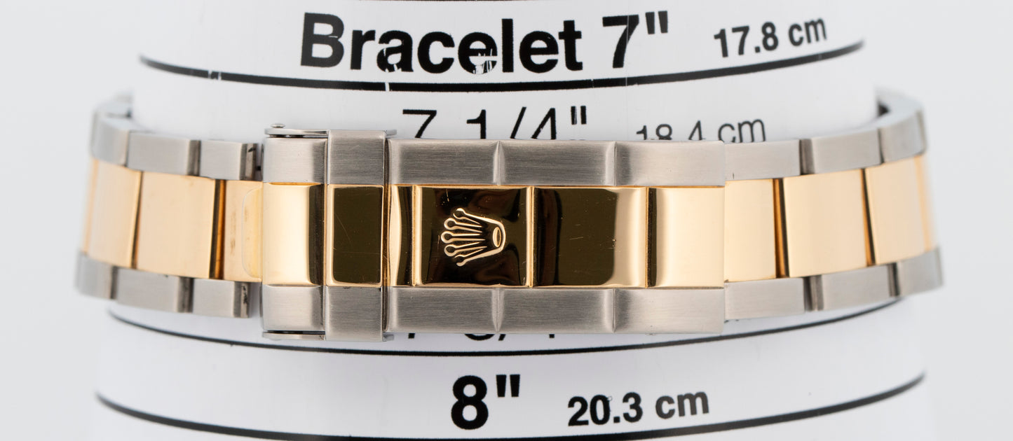 2005 PAPERS Rolex Submariner Date BLUE NO-HOLES Two-Tone Gold 40mm 16613 LB BOX