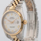 1993 PAPERS Rolex DateJust WHITE Two-Tone 18K Yellow Gold 36mm 16233 Watch BOX