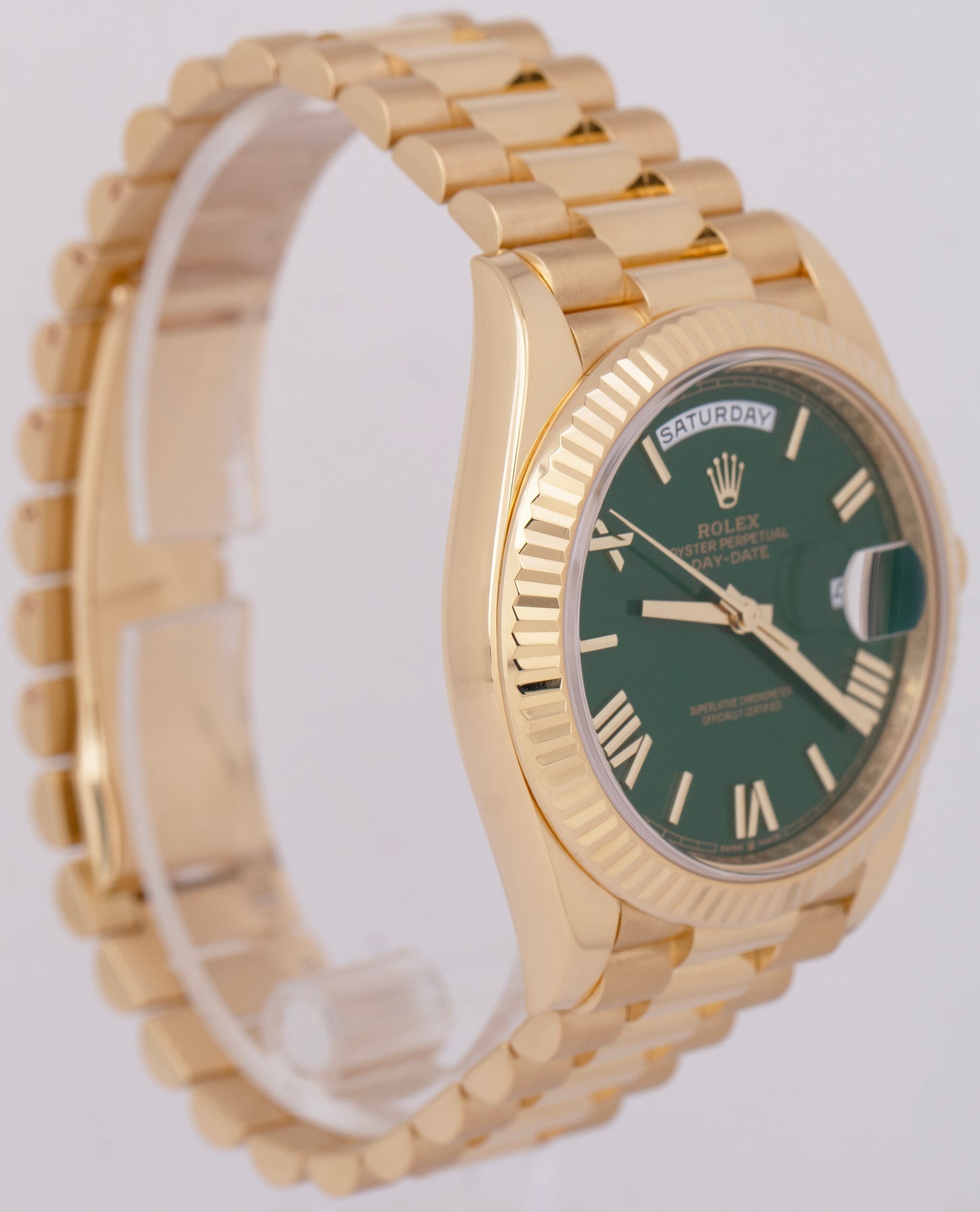 2024 NEW PAPERS Rolex Day-Date President 18K Gold GREEN ROMAN 40mm 228238 BOX