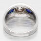 Vintage 1ct Diamond & 0.50ctw Sapphire Band Ring - 14k White Gold | Size 7.50