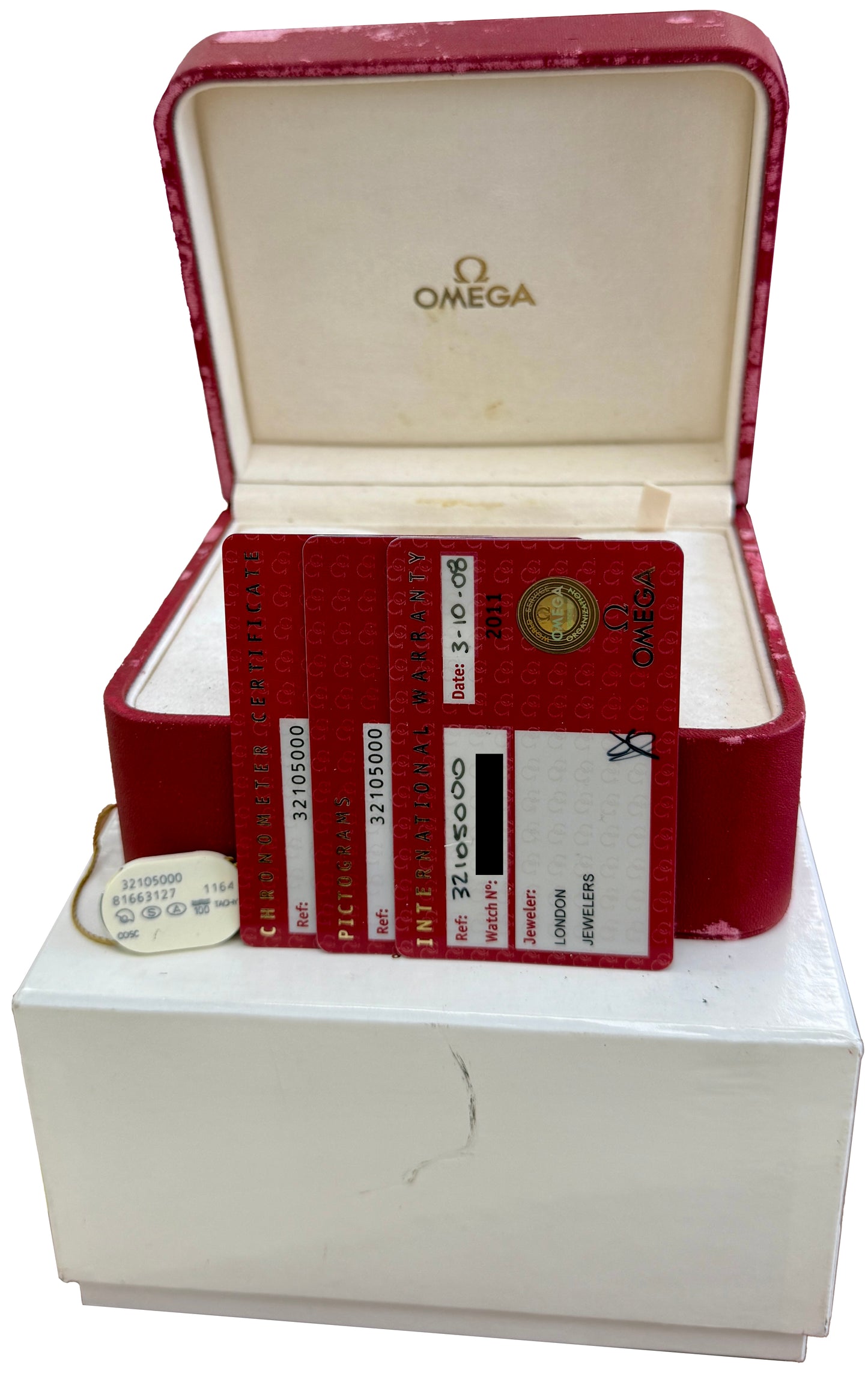 PAPERS Omega Speedmaster Date Black 40mm Chronograph Steel Watch 3210.50.00 BOX