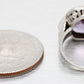 Art Deco 4.50ct Amethyst & Diamond Cocktail Ring - 14k White Gold | Size 3.75