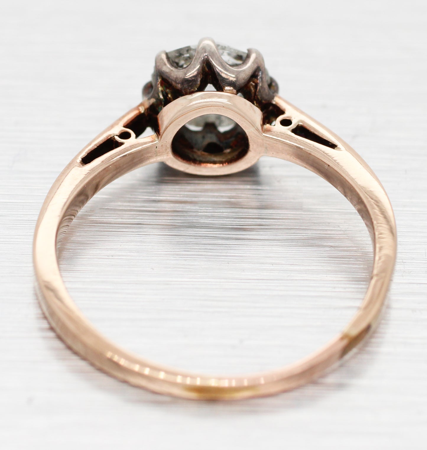 Antique Art Nouveau 1.35ct Rose Cut Diamond Engagement Ring - 14k Rose Gold