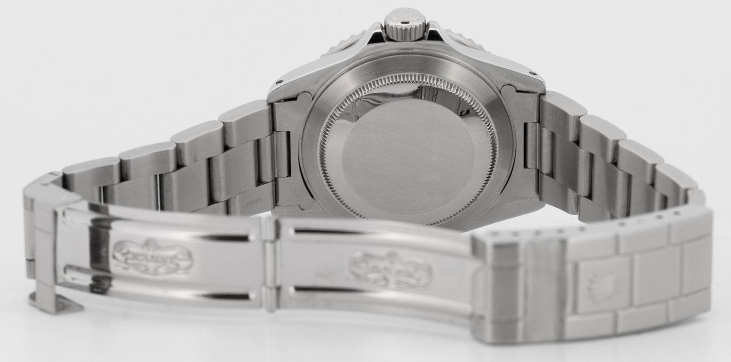 PAPERS Rolex Submariner Date BLACK Steel No-Holes 40mm 16610 LN Watch BOX