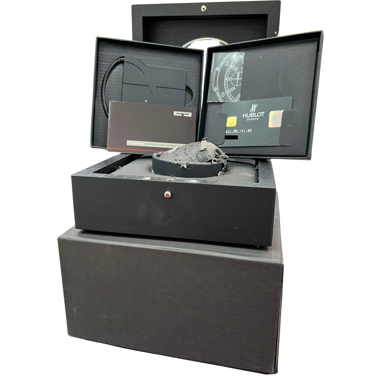 PAPERS Hublot Big Bang Black 341.PB.131.RX 18K Rose Gold Ceramic 41mm Watch BOX