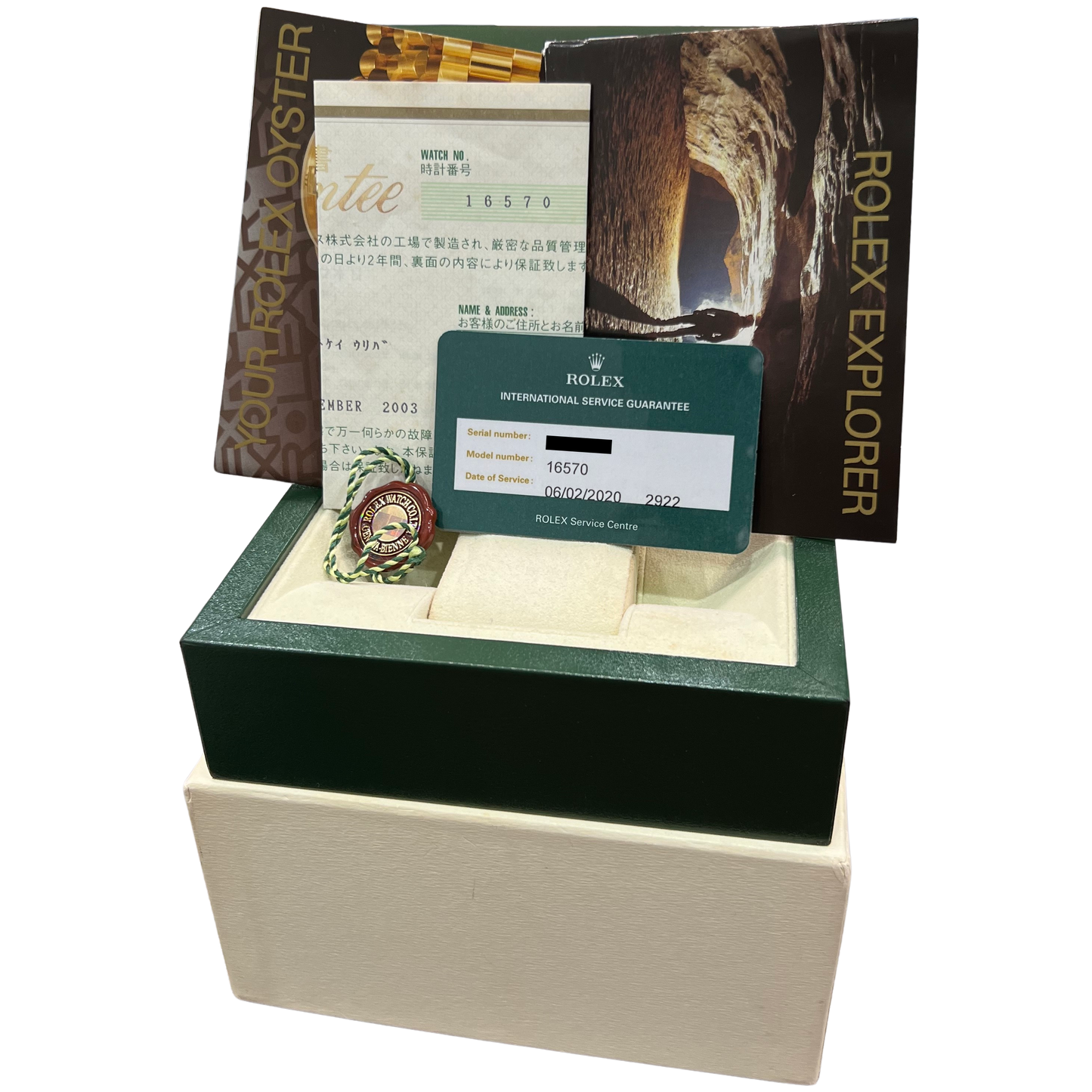 PAPERS Rolex Explorer II 40mm Polar White Stainless Steel GMT Watch 16570 BOX