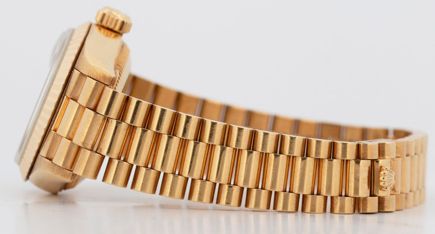 UNPOLISHED Rolex DateJust FACTORY ONYX President 26mm 18K Gold 69178 Watch