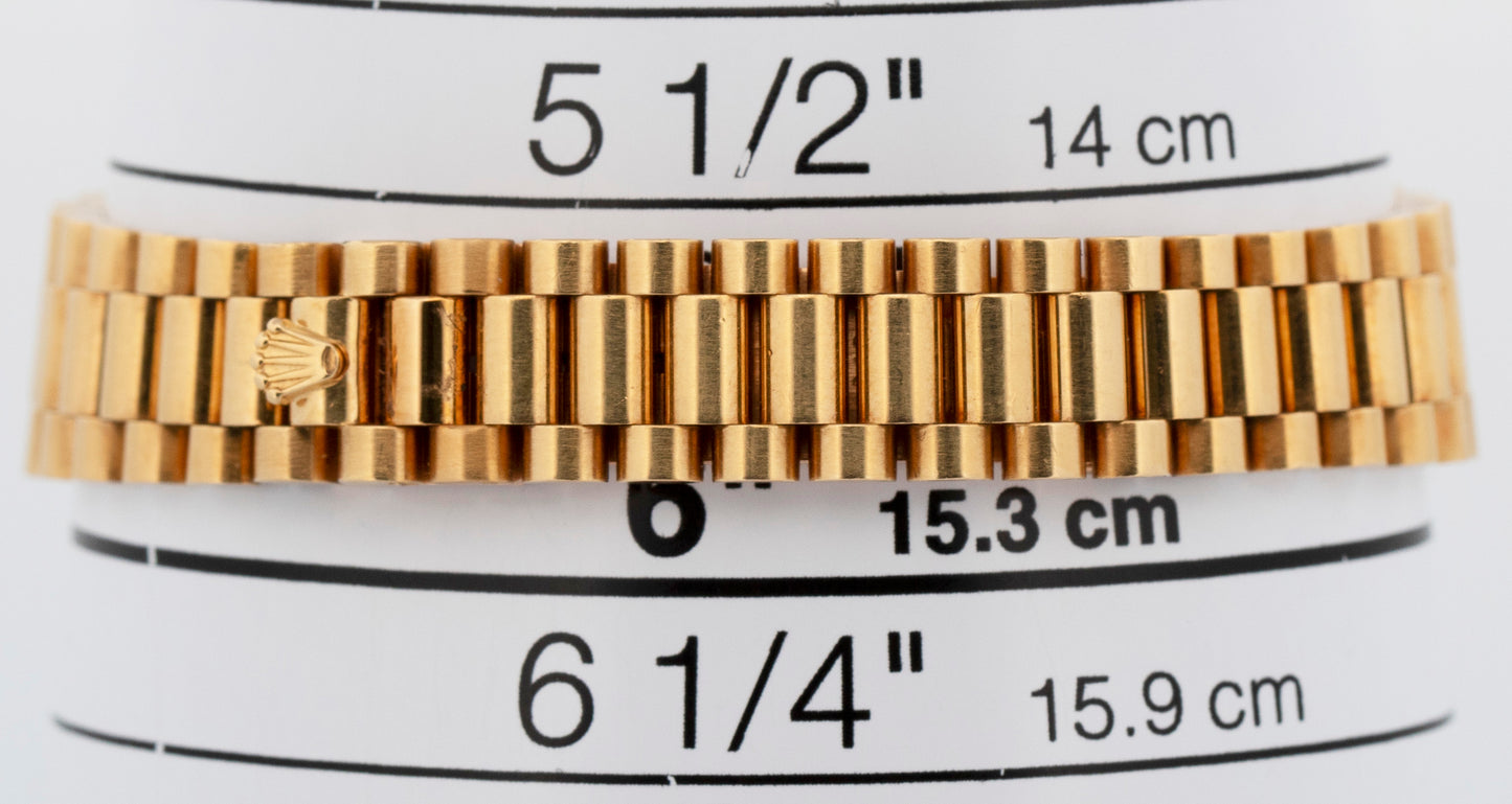 UNPOLISHED Rolex DateJust FACTORY ONYX President 26mm 18K Gold 69178 Watch