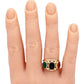 Vintage Multicolor Scarab Band Ring - 14k Yellow Gold Onyx & Carnelian 3 Stones