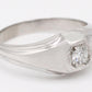 Vintage Men's 0.20ct Solitaire Diamond Band Ring - 14k White Gold Size - 9 3/4