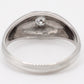 Vintage Men's 0.20ct Solitaire Diamond Band Ring - 14k White Gold Size - 9 3/4