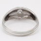 Vintage Men's 0.20ct Solitaire Diamond Band Ring - 14k White Gold Size - 9 3/4