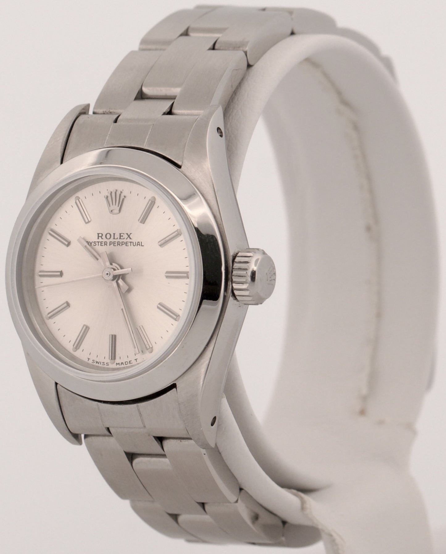 Ladies Rolex Oyster Perpetual SILVER Stainless Steel OYSTER 24mm Automatic 67180
