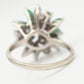 Vintage 0.50ctw Emerald & Diamond Floral Cocktail Ring - 14k White Gold