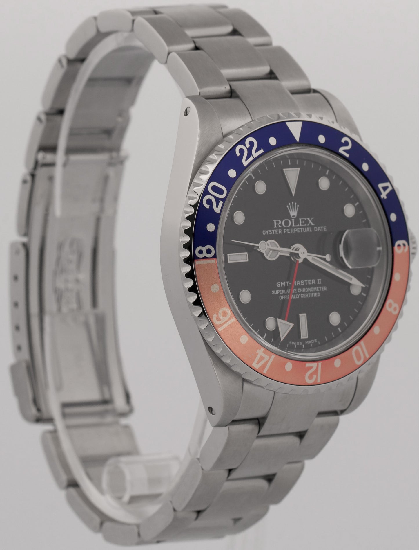 2003 PAPERS Rolex GMT-Master II FADED PEPSI Red Blue Steel OYSTER 16710 BOX