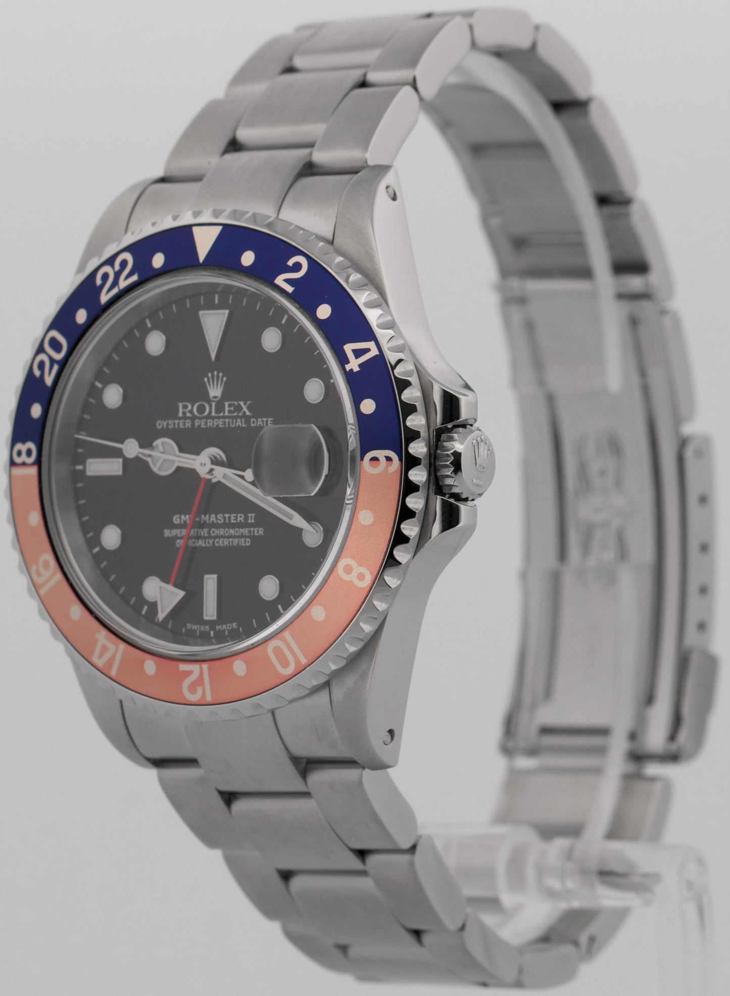2003 PAPERS Rolex GMT-Master II FADED PEPSI Red Blue Steel OYSTER 16710 BOX