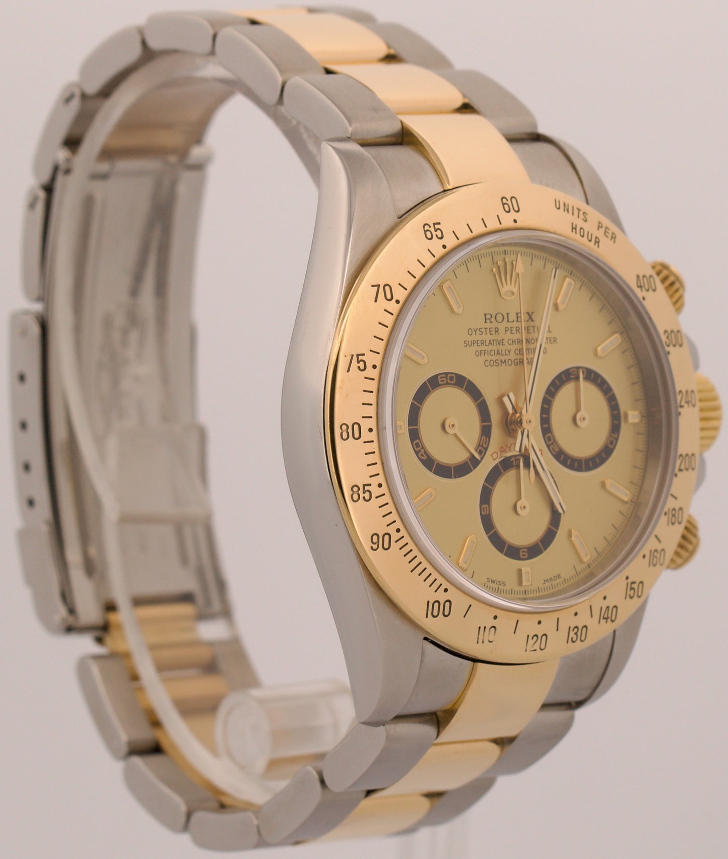 2000 Rolex Daytona Cosmograph CHAMPAGNE 18K Gold Stainless Steel ZENITH 16523