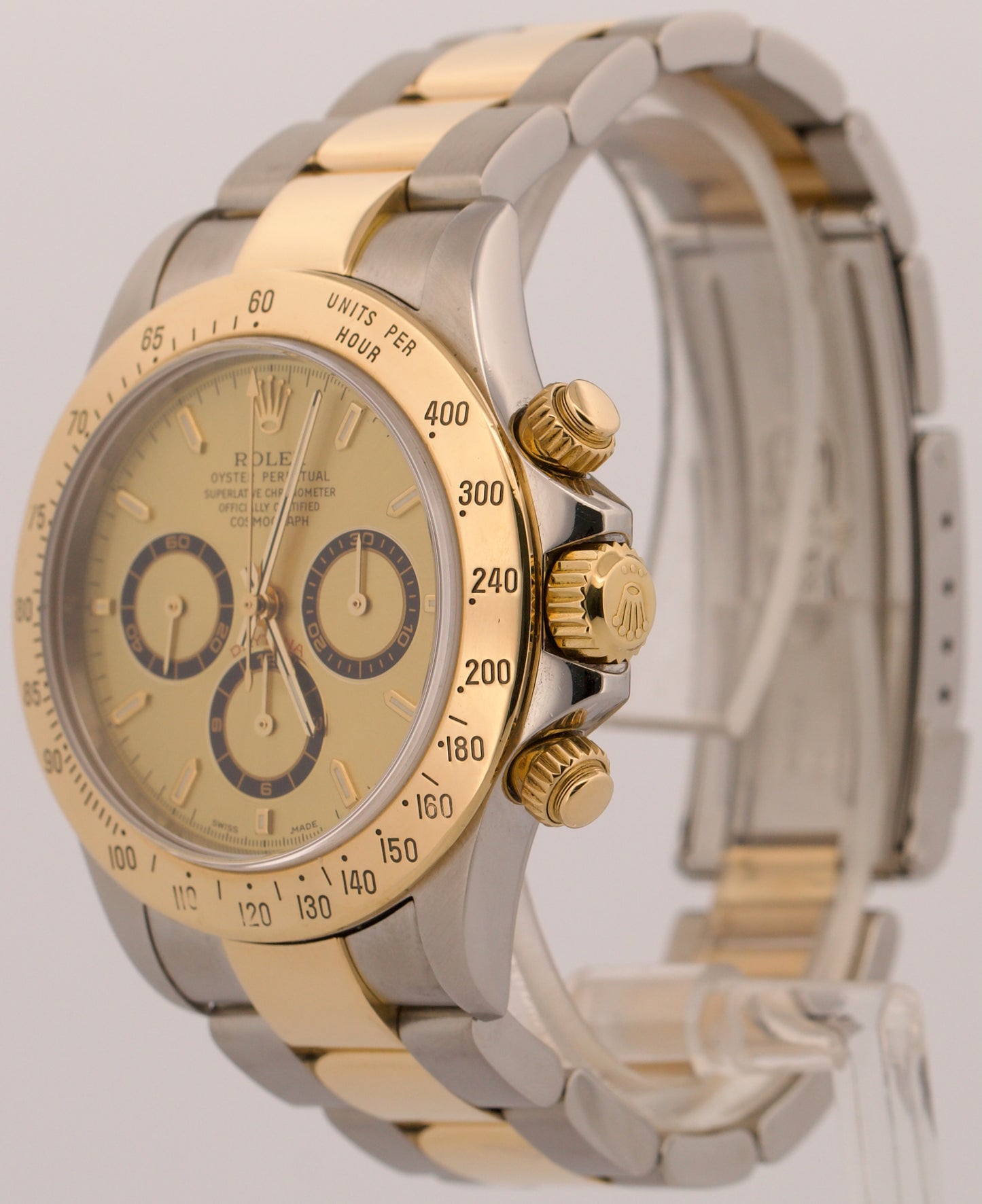 2000 Rolex Daytona Cosmograph CHAMPAGNE 18K Gold Stainless Steel ZENITH 16523