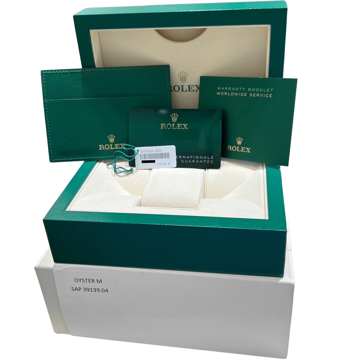 2023 PAPERS Rolex Oyster Perpetual 41mm GREEN Stainless Steel Watch 124300 BOX