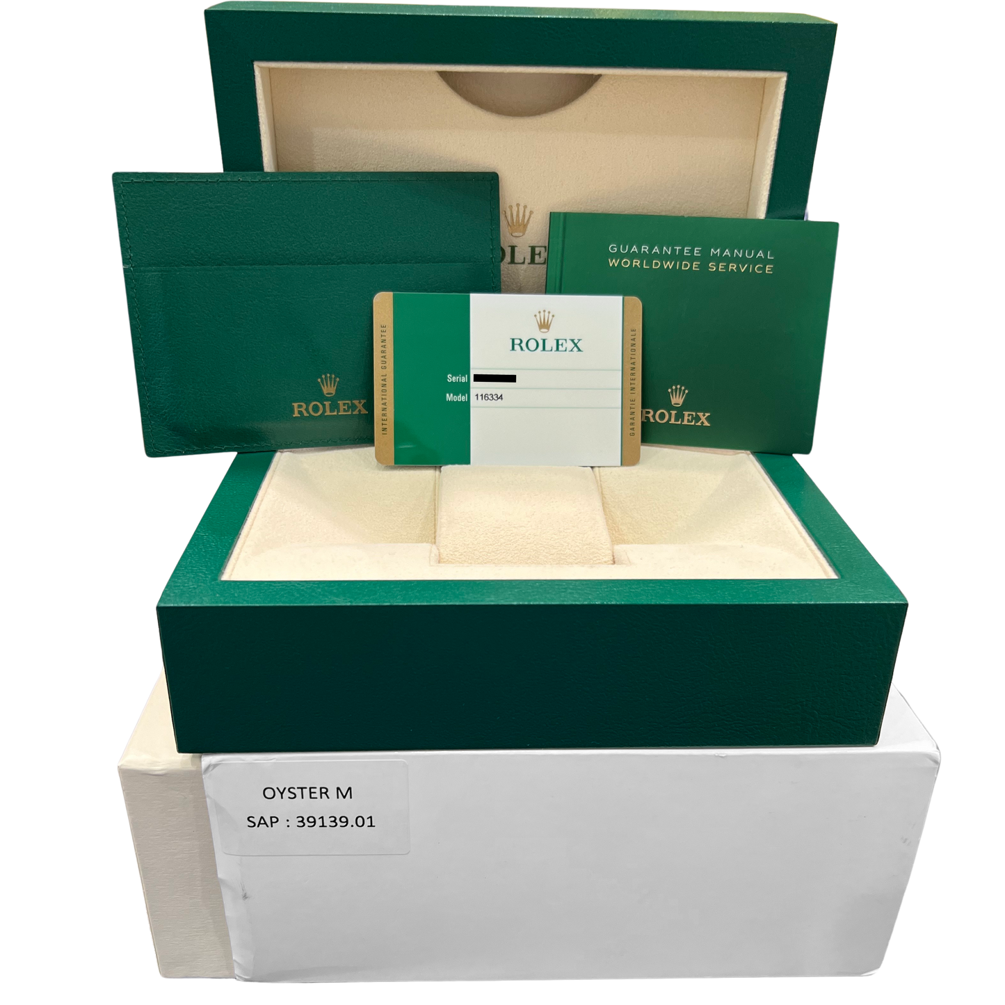 2016 PAPERS Rolex DateJust II 41mm Black Stainless Steel Gold Watch 116334 BOX