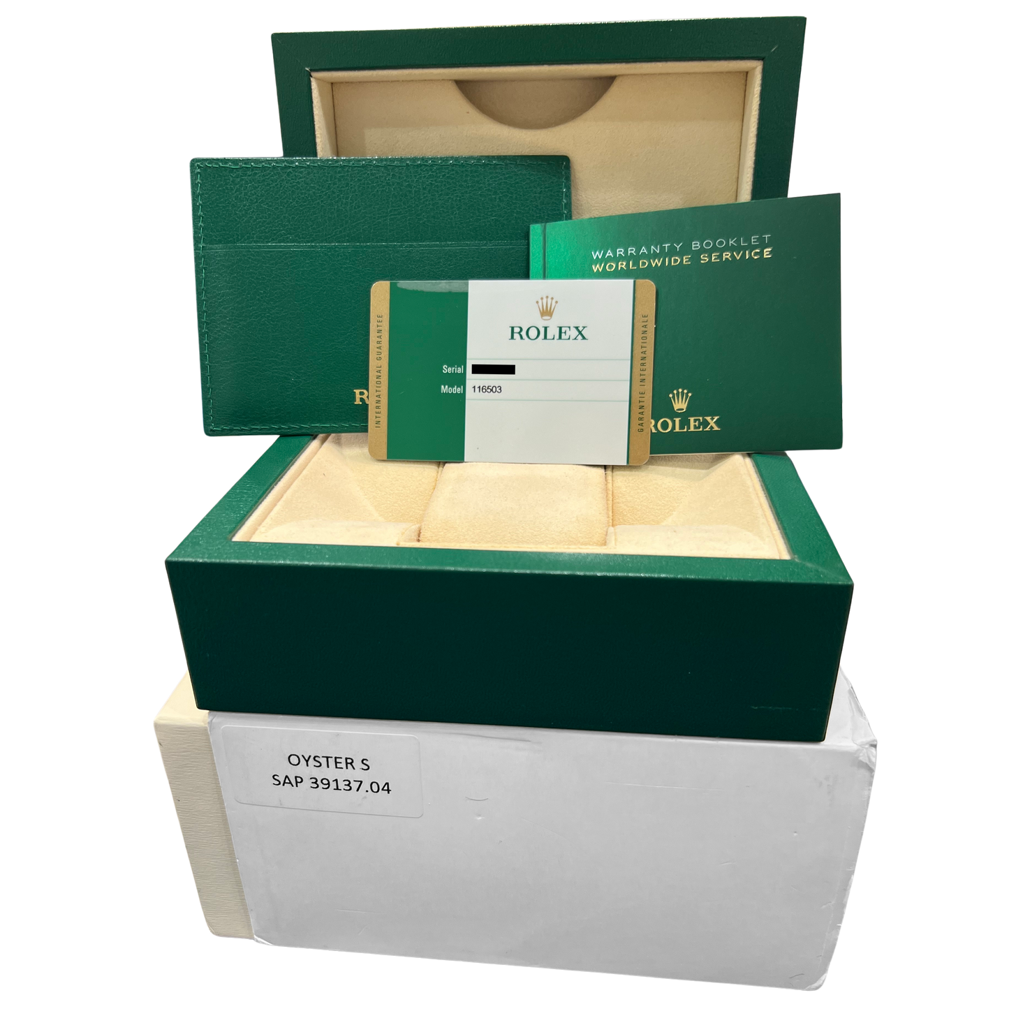 STICKERED PAPERS Rolex Daytona WHITE DIAMOND Two-Tone 18K Yellow Gold 116503 BOX