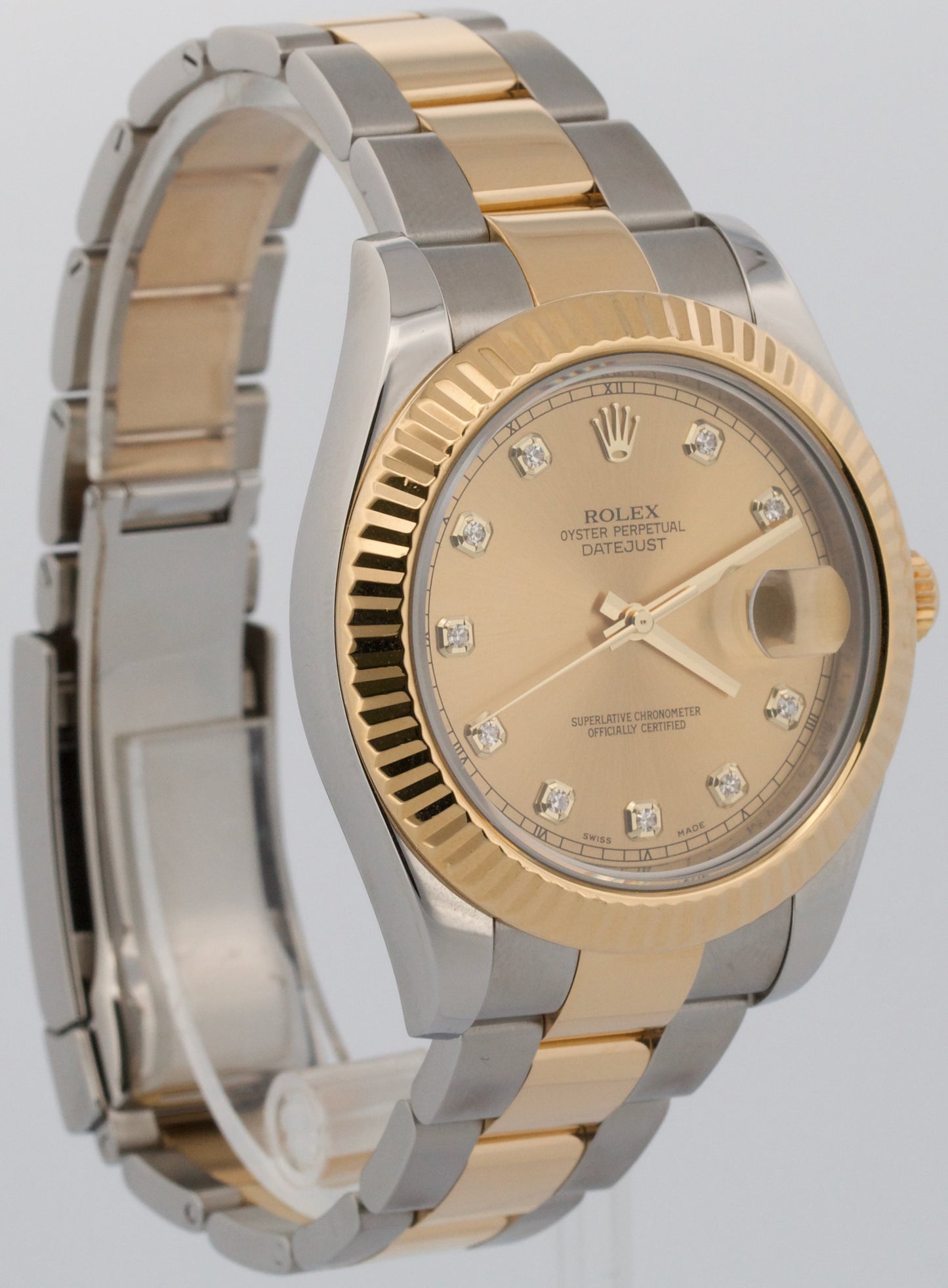 Rolex Datejust II CHAMPAGNE DIAMOND 18K Yellow Gold Steel OYSTER 41mm 116333