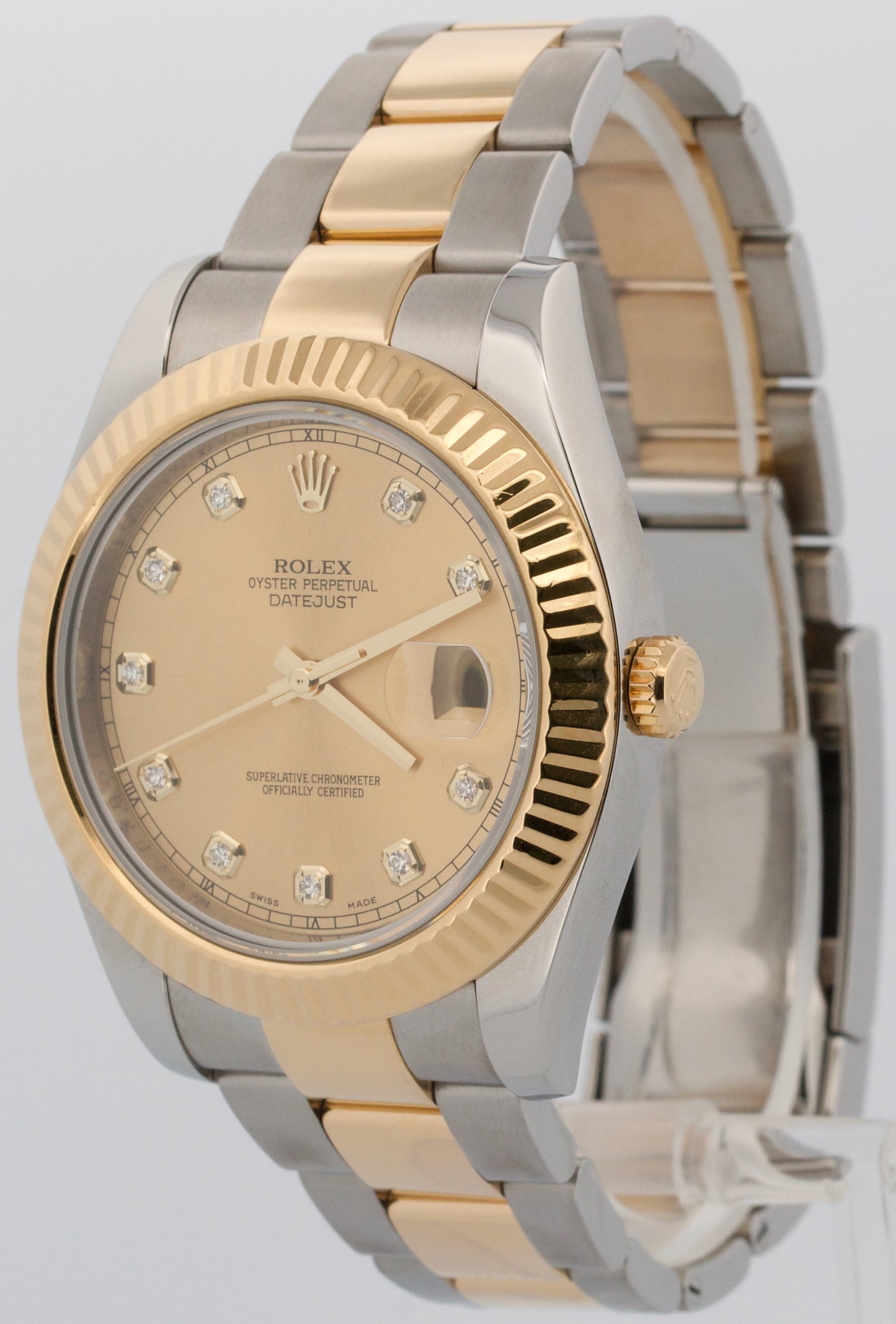 Rolex Datejust II CHAMPAGNE DIAMOND 18K Yellow Gold Steel OYSTER 41mm 116333
