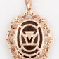 Le Vian Smoky Quartz Brown Oval Pendant - 14k Rose Gold Necklace - 18" w/ Pouch
