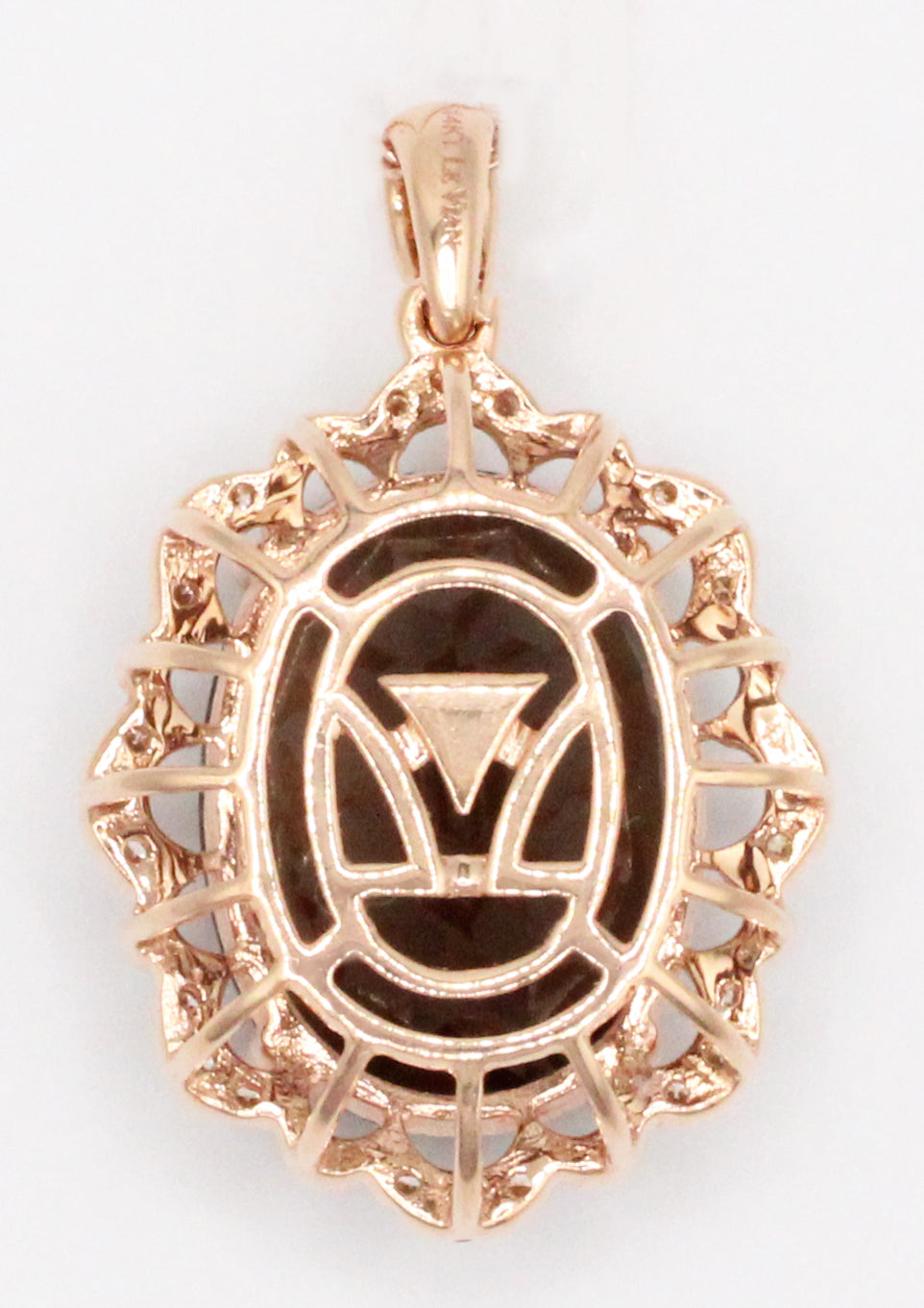 Le Vian Smoky Quartz Brown Oval Pendant - 14k Rose Gold Necklace - 18" w/ Pouch