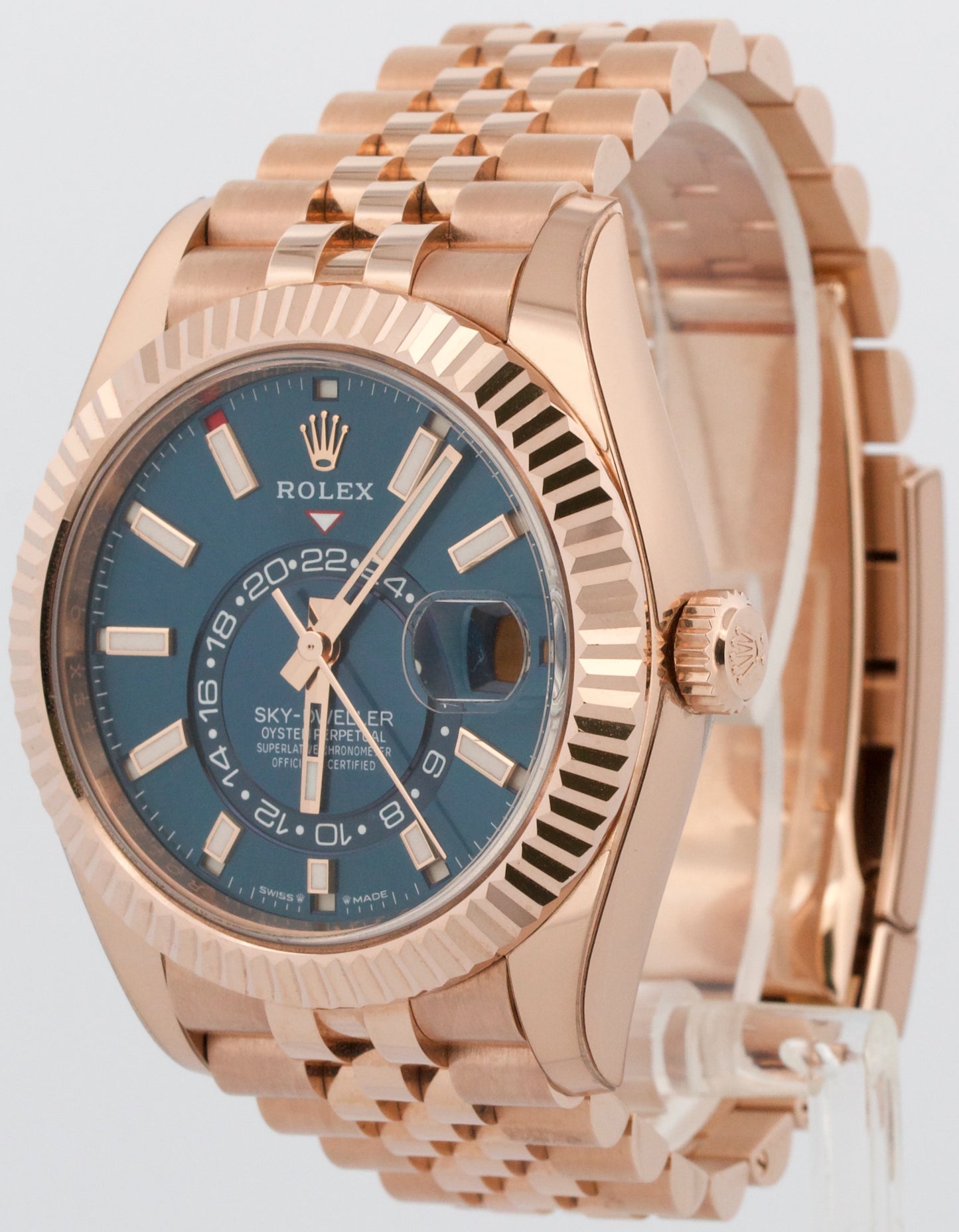 2024 PAPERS Rolex Sky-Dweller BLUE 18K Rose Gold JUBILEE 42mm 336935 Watch BOX