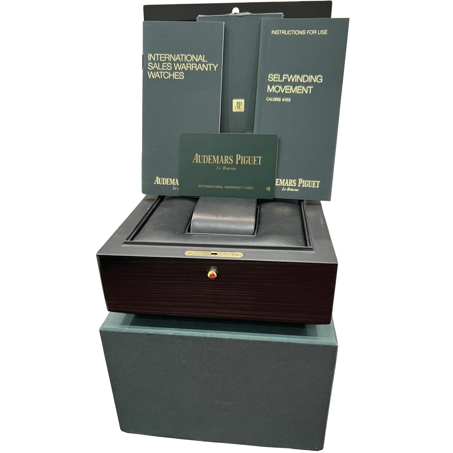 PAPERS Audemars Piguet Royal Oak Gray Black Stainless 41mm 15500ST Watch BOX