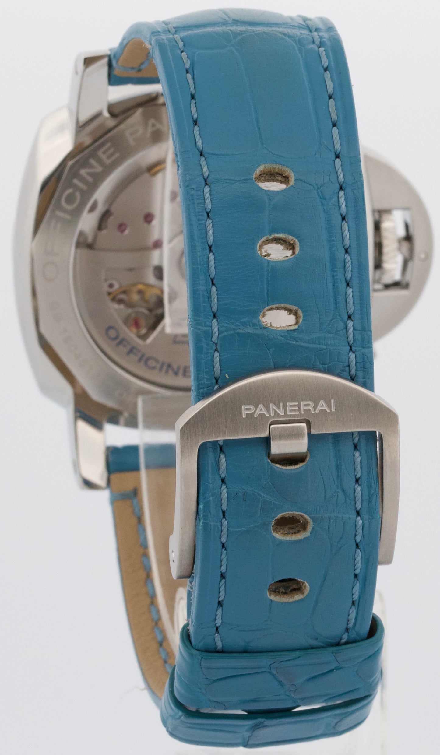 PAPERS Panerai Luminor GMT Power Reserve Black BLUE Leather 42mm PAM01537 BOX