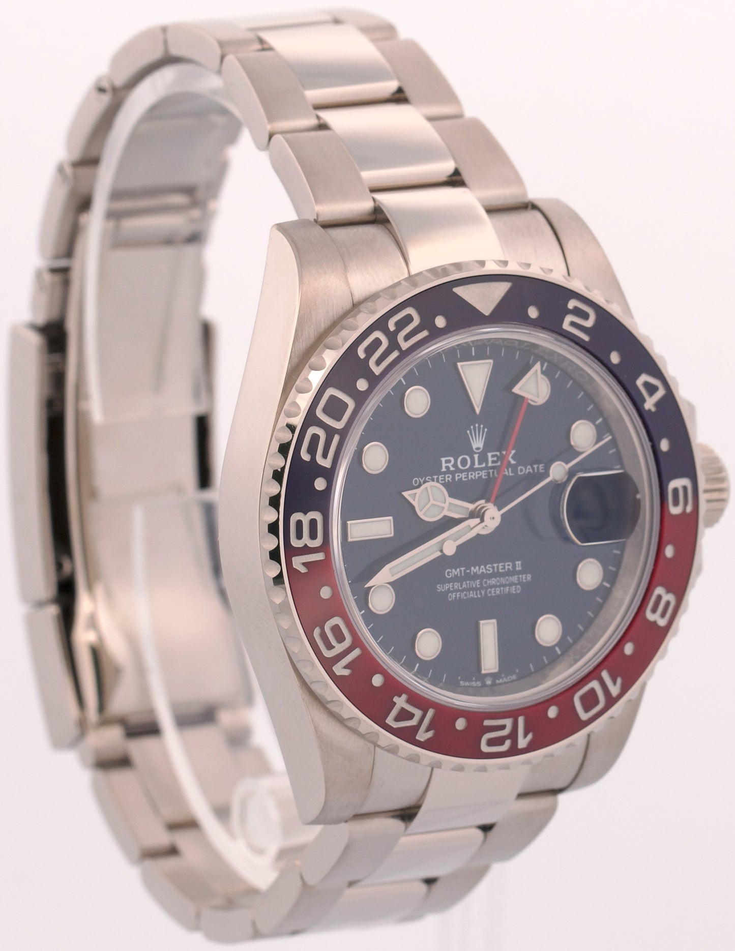 2020 PAPERS Rolex GMT-Master II PEPSI Red Blue 18K White Gold 126719 BLRO BOX