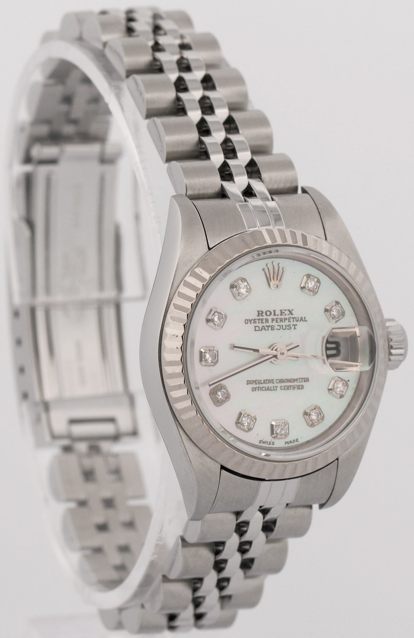 2003 PAPERS Rolex DateJust 26mm MOP DIAMOND Steel 18K Gold JUBILEE 79174 BOX