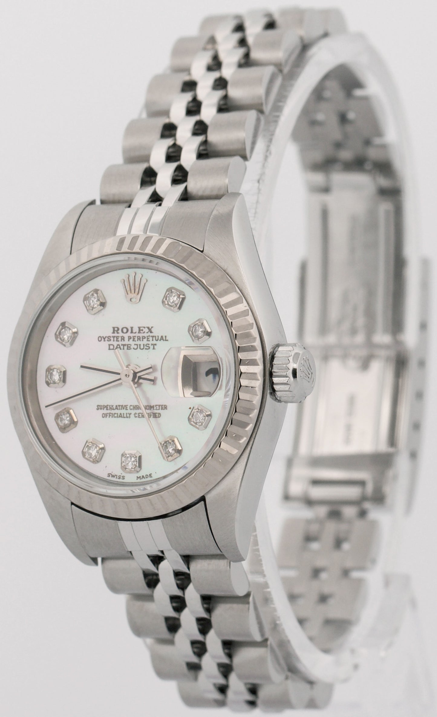 2003 PAPERS Rolex DateJust 26mm MOP DIAMOND Steel 18K Gold JUBILEE 79174 BOX