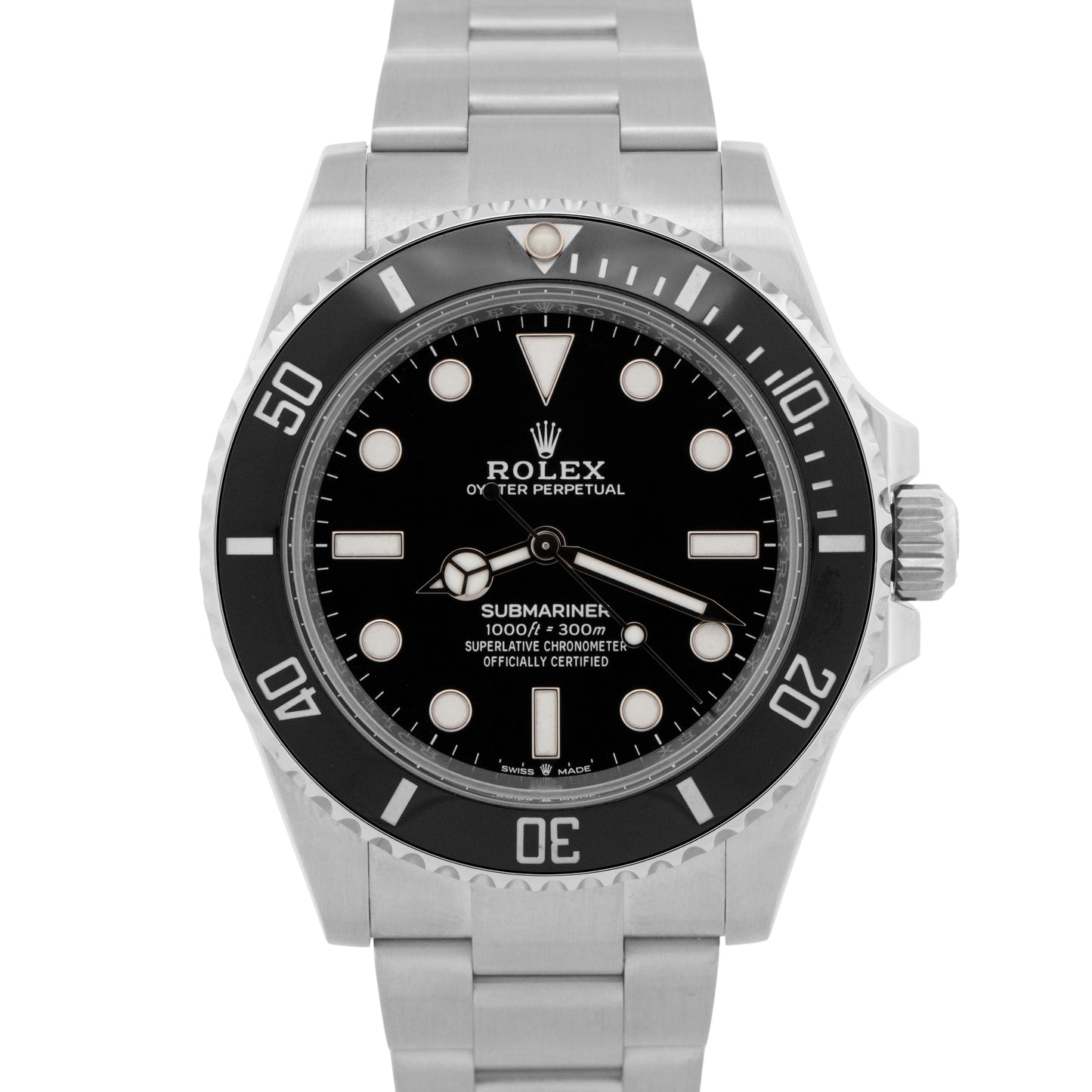 2024 PAPERS Rolex Submariner 41mm No-Date BLACK Ceramic Stainless 124060 LN BOX