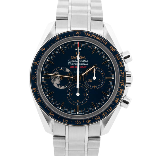 PAPERS Omega Speedmaster APOLLO XVII  311.30.42.30.03.001 Blue 42mm Watch BOX