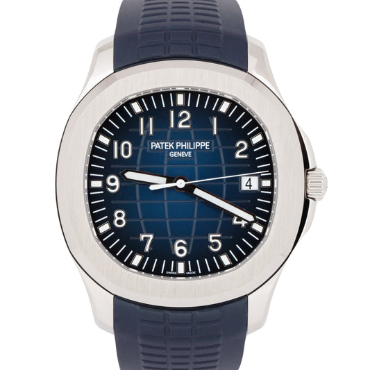 NEW Patek Philippe Aquanaut Blue 18K White Gold 42.2mm Watch 5168G-001 B+P