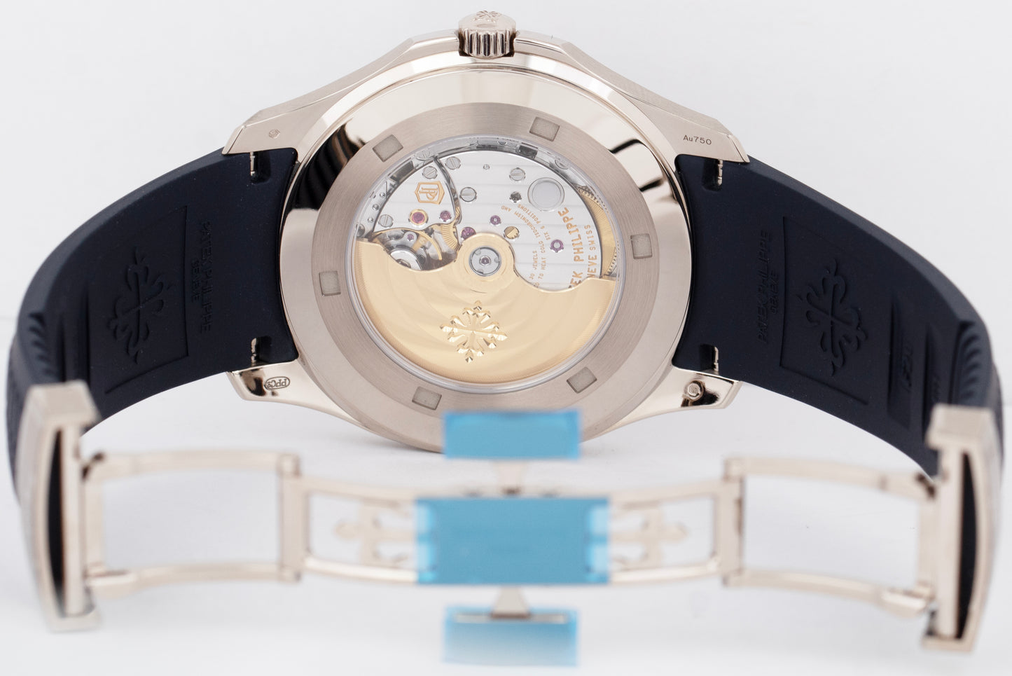 PAPERS Patek Philippe Aquanaut Blue 18K White Gold 42.2mm Watch 5168G-001 B+P