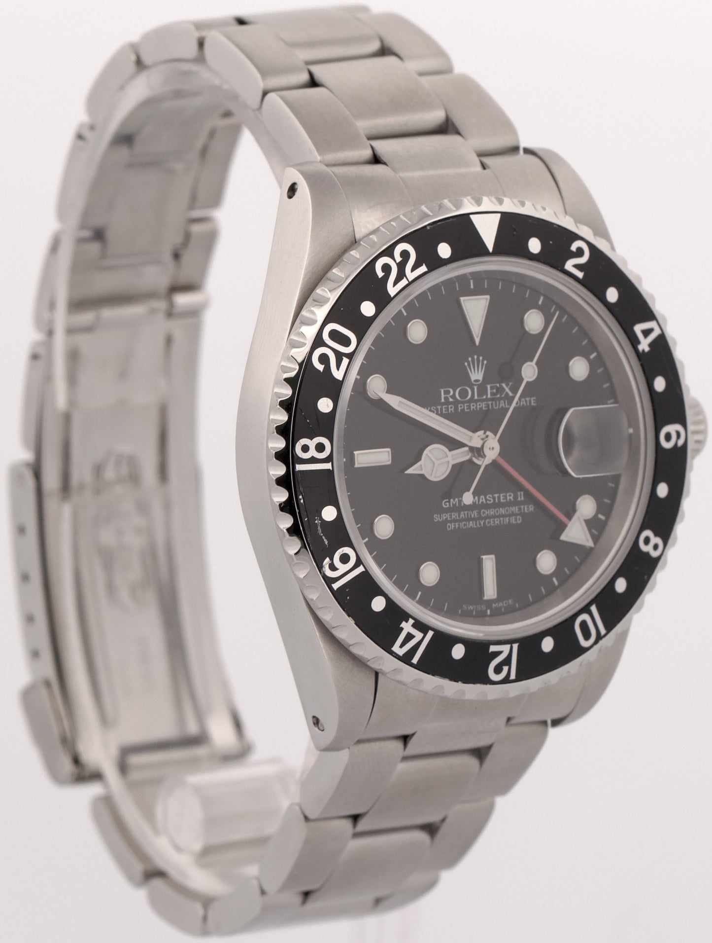 1997 PAPERS Rolex GMT-Master II BLACK Stainless Steel OYSTER 16710 Watch BOX