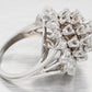 EREV Antique Art Deco 3.20ctw Diamond Flower Cocktail Ring - 14k White Gold