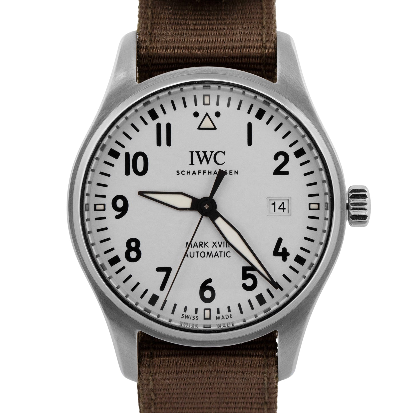 2017 PAPERS IWC Pilot's Watch Mark XVIII WHITE Steel 40mm IW327002 Watch BOX