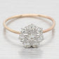 Antique Art Deco 0.25ctw Diamond Flower Ring - 14k Yellow Gold Pin Conversion